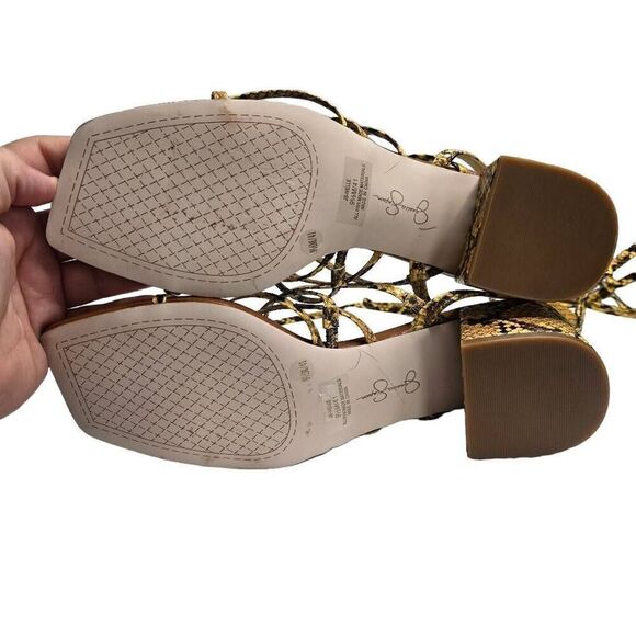 Jessica Simpson Ivelle Block Heeled Strappy Sandal Yellow Size 9.5 - Picture 10 of 10